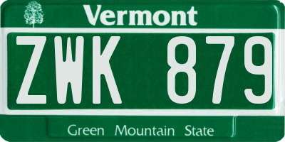 VT license plate ZWK879