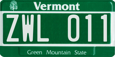 VT license plate ZWL011