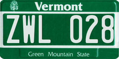 VT license plate ZWL028