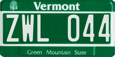 VT license plate ZWL044