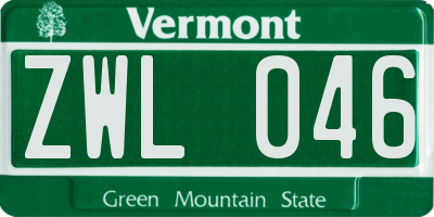 VT license plate ZWL046