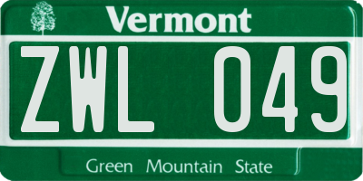 VT license plate ZWL049
