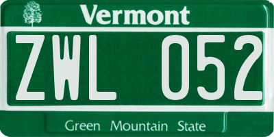 VT license plate ZWL052