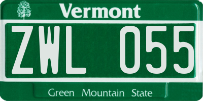 VT license plate ZWL055