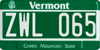 VT license plate ZWL065