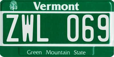 VT license plate ZWL069