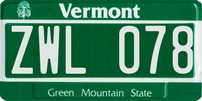 VT license plate ZWL078