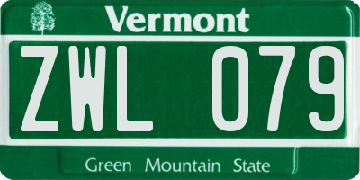 VT license plate ZWL079