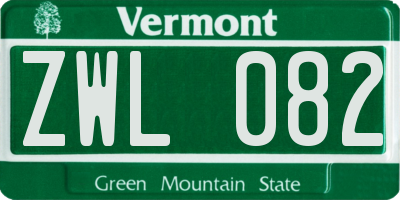VT license plate ZWL082