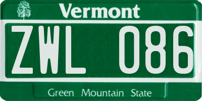 VT license plate ZWL086