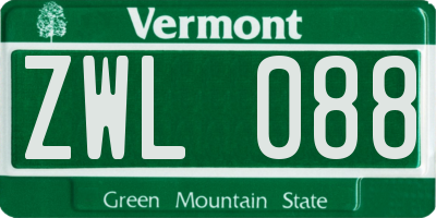 VT license plate ZWL088