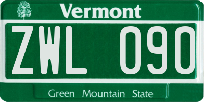 VT license plate ZWL090
