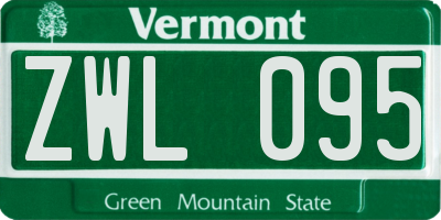 VT license plate ZWL095