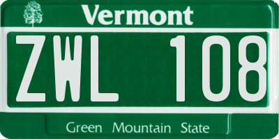 VT license plate ZWL108