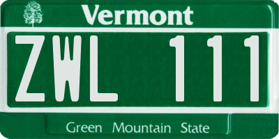 VT license plate ZWL111