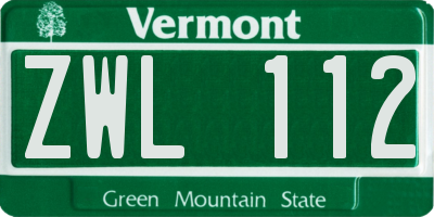 VT license plate ZWL112