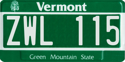 VT license plate ZWL115