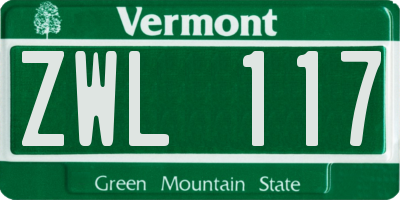VT license plate ZWL117