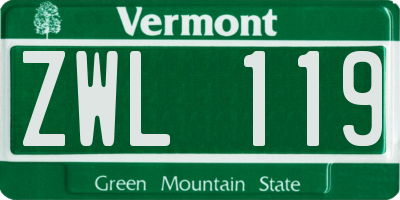 VT license plate ZWL119