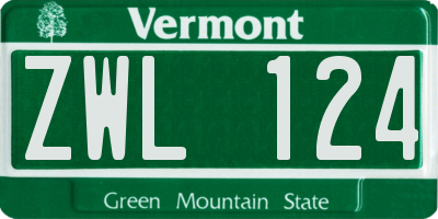 VT license plate ZWL124