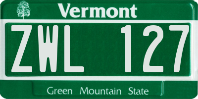 VT license plate ZWL127