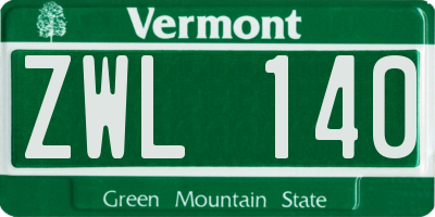 VT license plate ZWL140