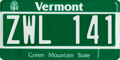 VT license plate ZWL141