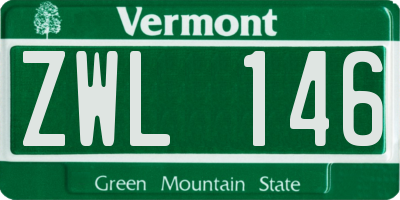 VT license plate ZWL146