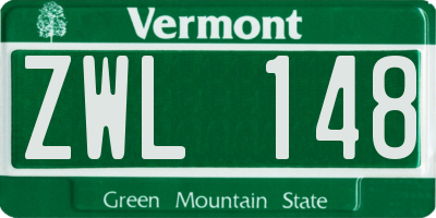 VT license plate ZWL148
