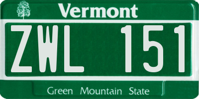 VT license plate ZWL151