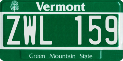 VT license plate ZWL159
