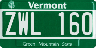 VT license plate ZWL160