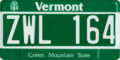 VT license plate ZWL164