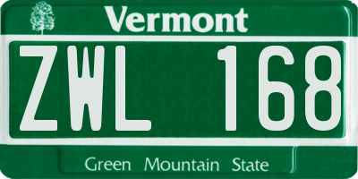 VT license plate ZWL168
