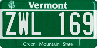 VT license plate ZWL169