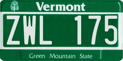 VT license plate ZWL175