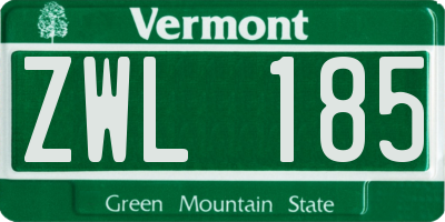VT license plate ZWL185