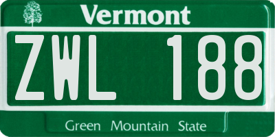 VT license plate ZWL188