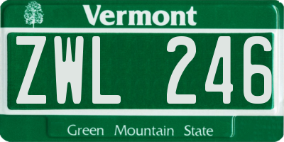 VT license plate ZWL246