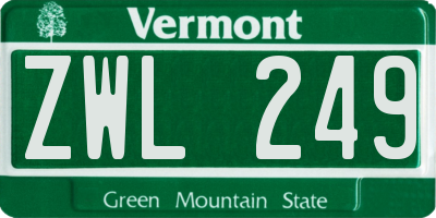VT license plate ZWL249