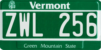 VT license plate ZWL256