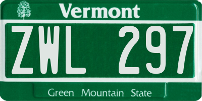 VT license plate ZWL297