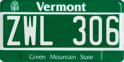 VT license plate ZWL306