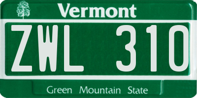 VT license plate ZWL310