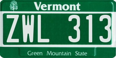 VT license plate ZWL313
