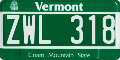 VT license plate ZWL318
