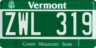 VT license plate ZWL319