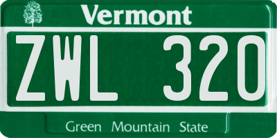 VT license plate ZWL320