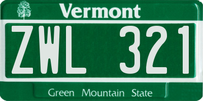 VT license plate ZWL321
