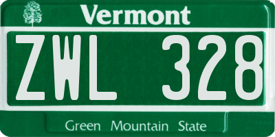 VT license plate ZWL328